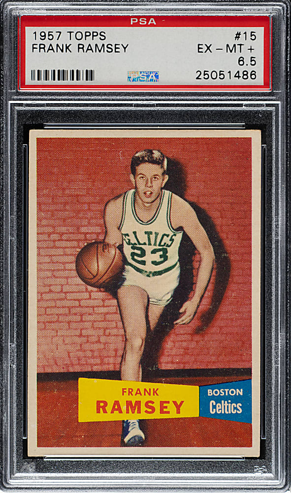 1957-1958 Topps Basketball #15 Frank Ramsey Rookie PSA EX-MT+ 6.5