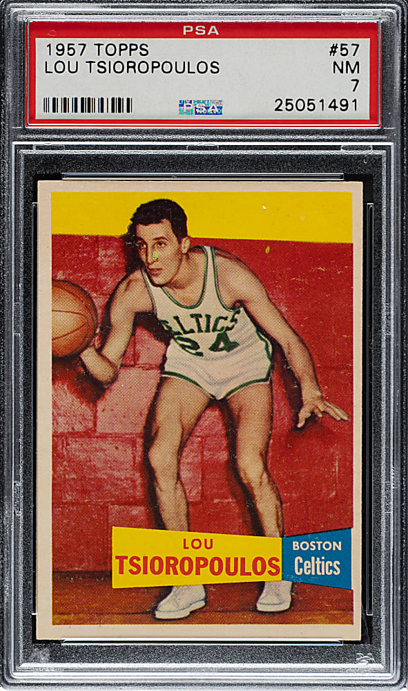 1957-1958 Topps Basketball #57 Lou Tsioropoulos PSA NM 7