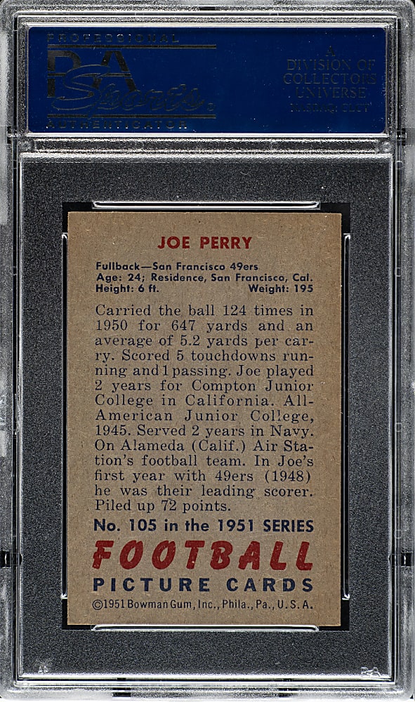 1951 Bowman Football #105 Joe Perry PSA NM-MT 8