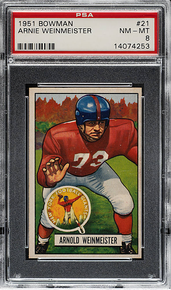 1951 Bowman Football #21 Arnie Weinmeister Rookie PSA NM-MT 8