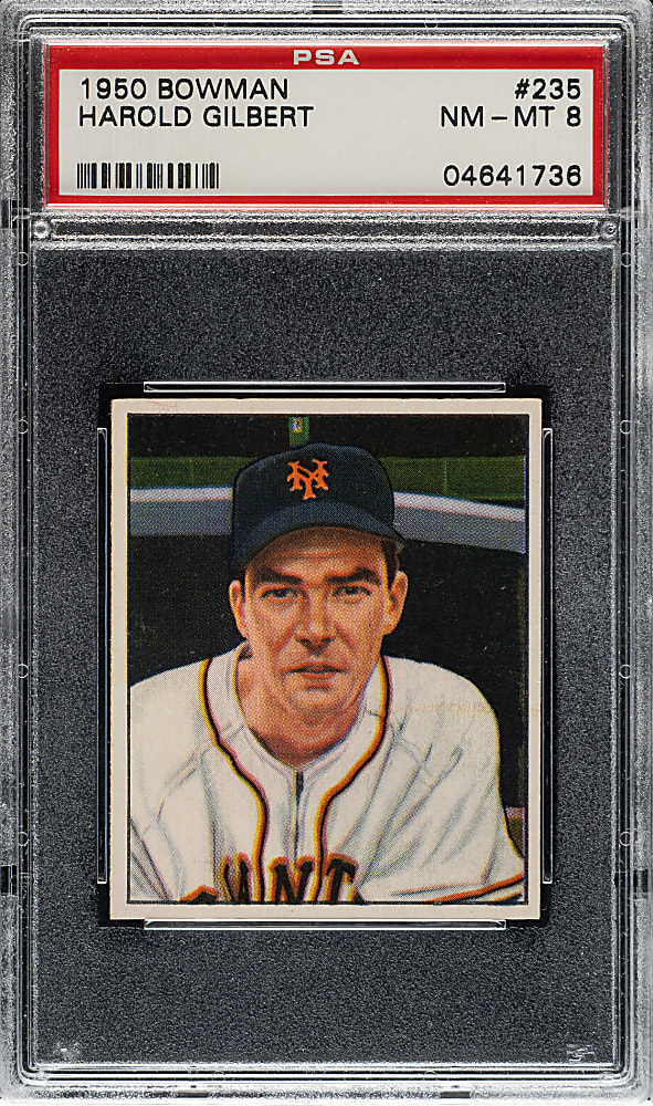 1950 Bowman #235 Harold Gilbert PSA NM-MT 8
