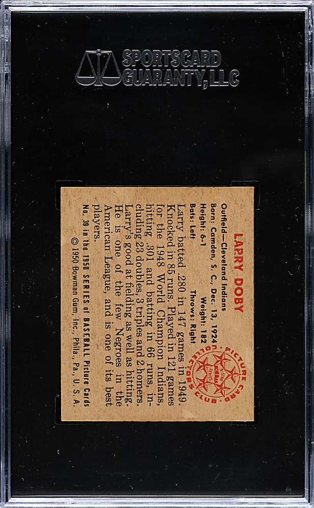 1950 Bowman #39 Larry Doby SGC NM/MT 88