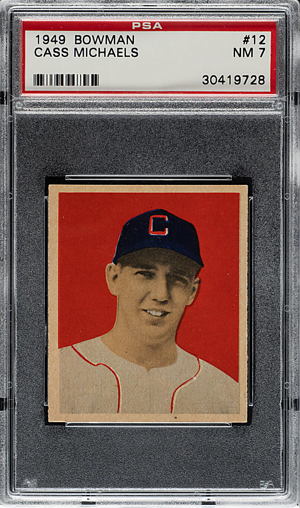 1949 Bowman #12 Cass Michaels PSA NM 7