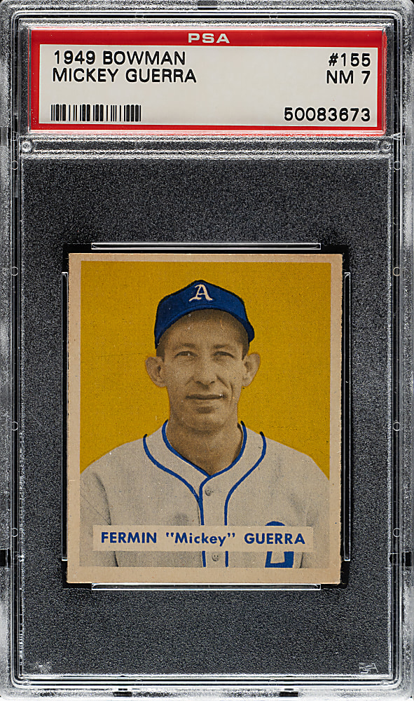 1949 Bowman #155 Mickey Guerra PSA NM 7