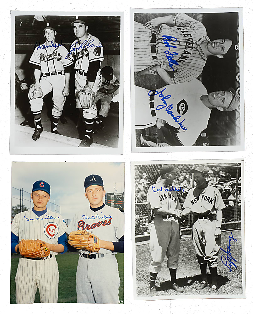 Hall of Fame and Superstar Dual-Signed Photograph Collection (32) Including Gomez, Hubbell, Rose, and Schmidt