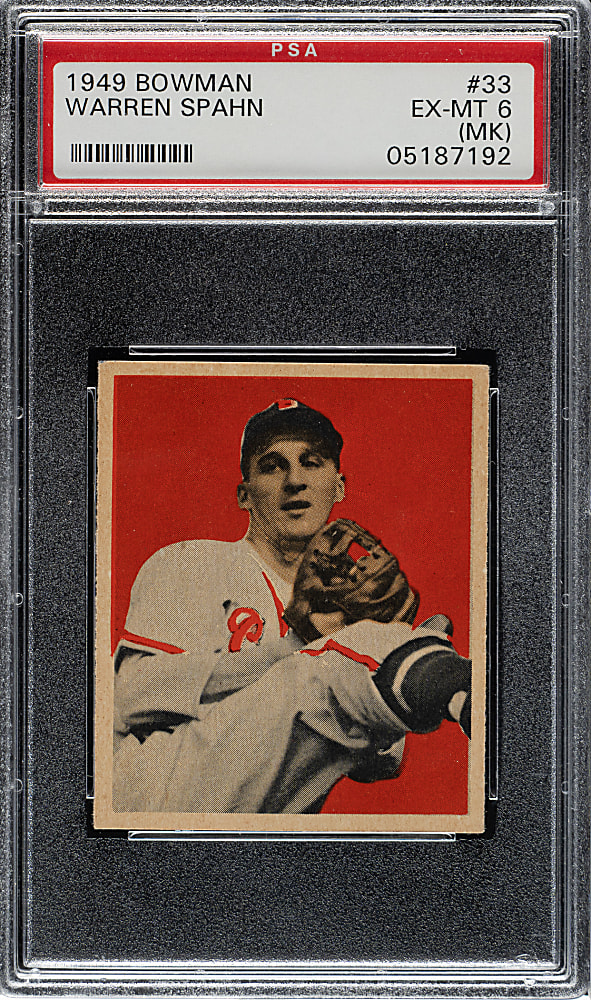 1949 Bowman #33 Warren Spahn PSA EX-MT 6 (MK)