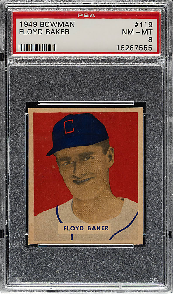 1949 Bowman #119 Floyd Baker PSA NM-MT 8