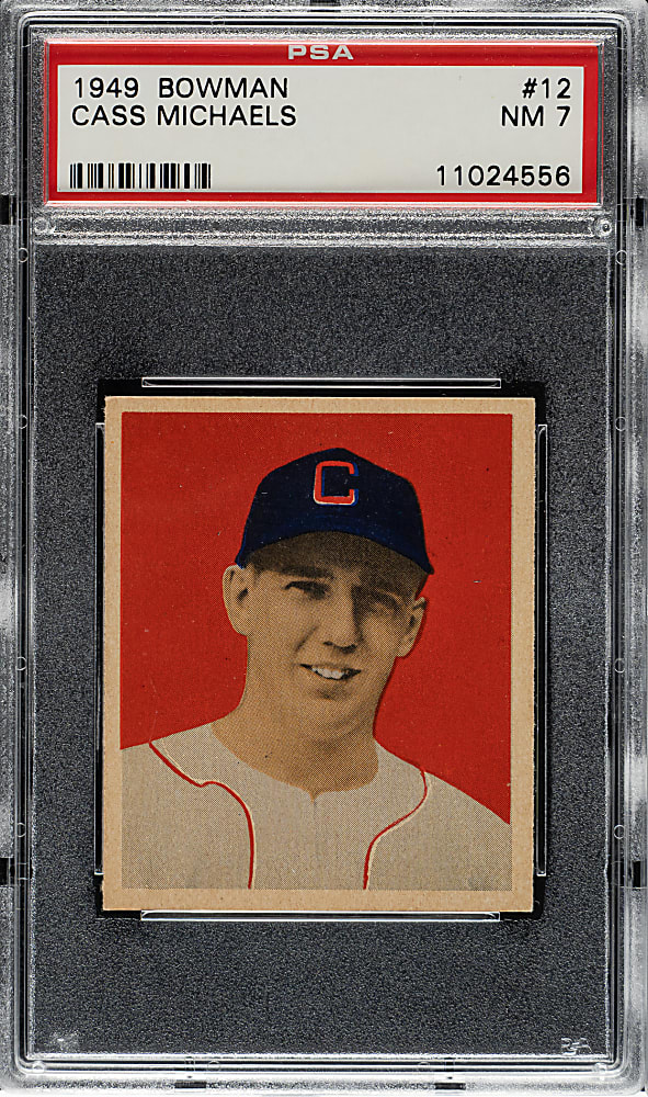 1949 Bowman #12 Cass Michaels PSA NM 7