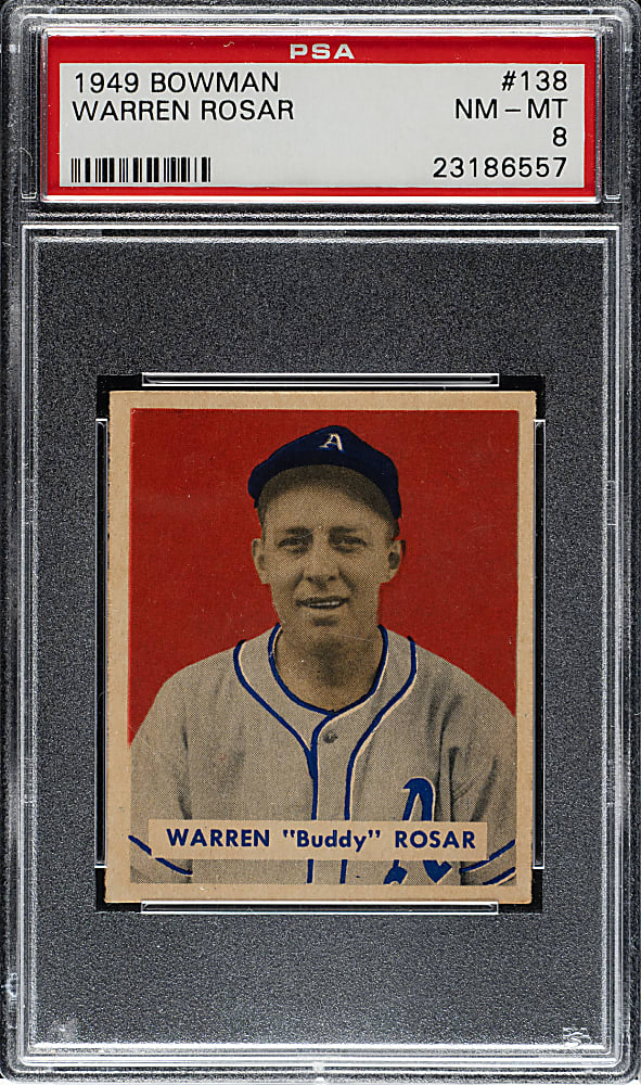1949 Bowman #138 Warren Rosar PSA NM-MT 8