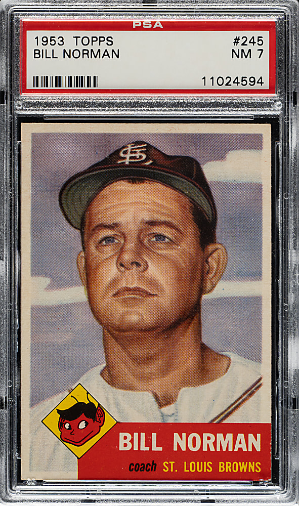 1953 Topps #245 Bill Norman PSA NM 7
