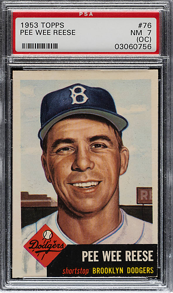 1953 Topps #76 Pee Wee Reese PSA NM 7 (OC)