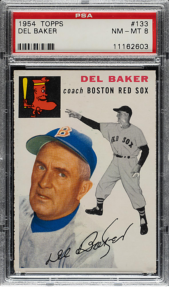 1954 Topps #133 Del Baker PSA NM-MT 8
