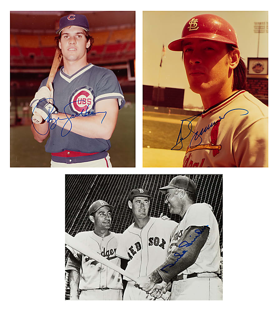 Hall of Fame and Superstar Signed Photograph Collection (37) Including Doby, Gwynn, Rose, and Sandberg