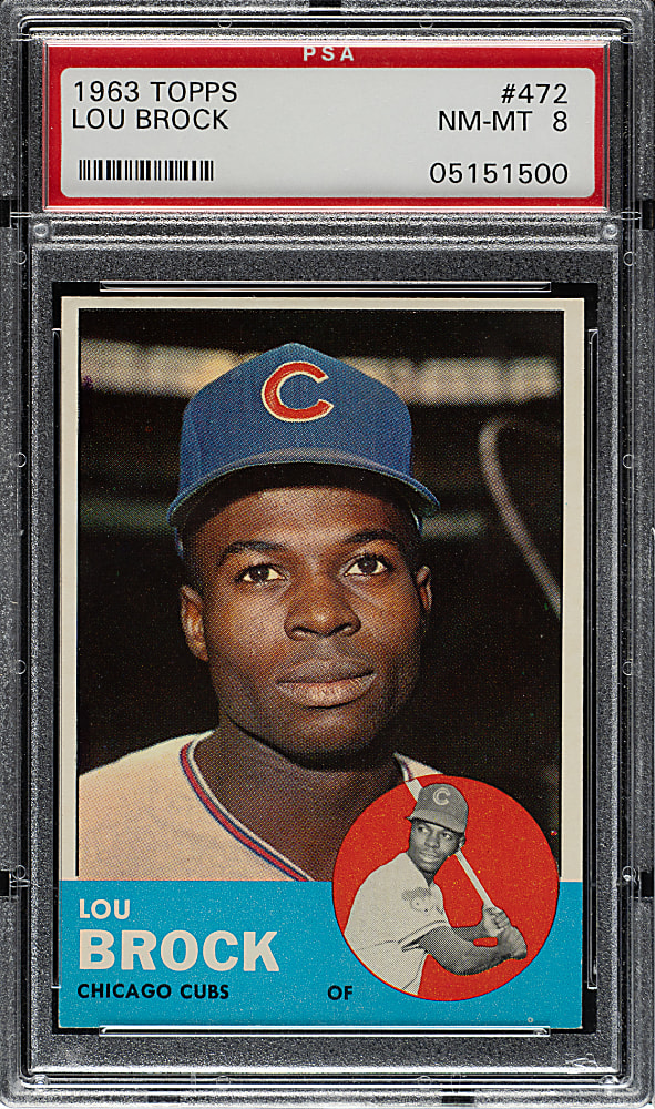 1963 Topps #472 Lou Brock PSA NM-MT 8