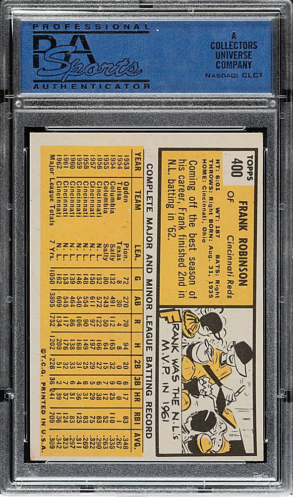 1963 Topps #400 Frank Robinson PSA NM-MT 8