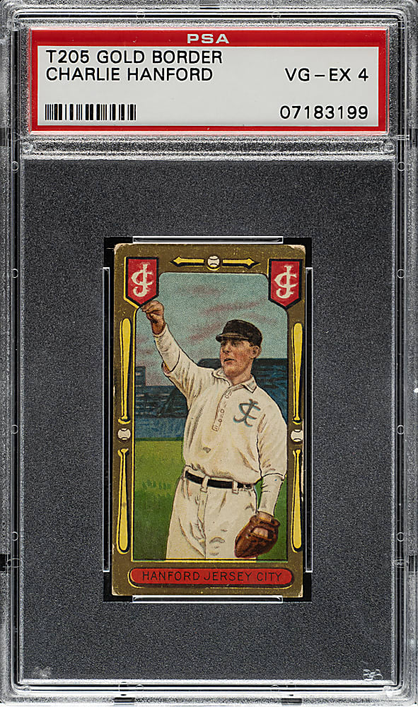 1911 T205 Gold Border Charlie Hanford Minor Leaguer PSA VG-EX 4