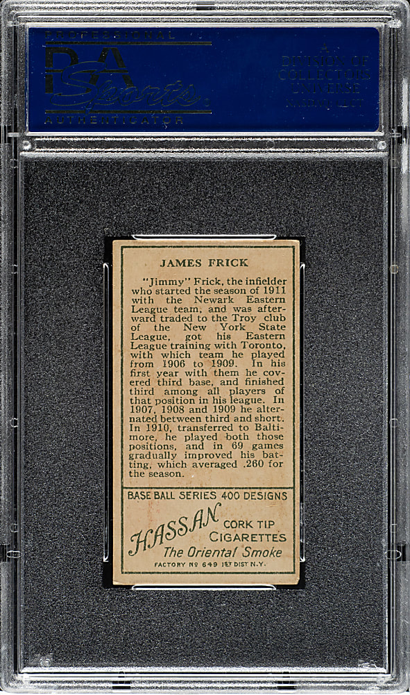 1911 T205 Gold Border Jimmy Frick Minor Leaguer PSA EX 5