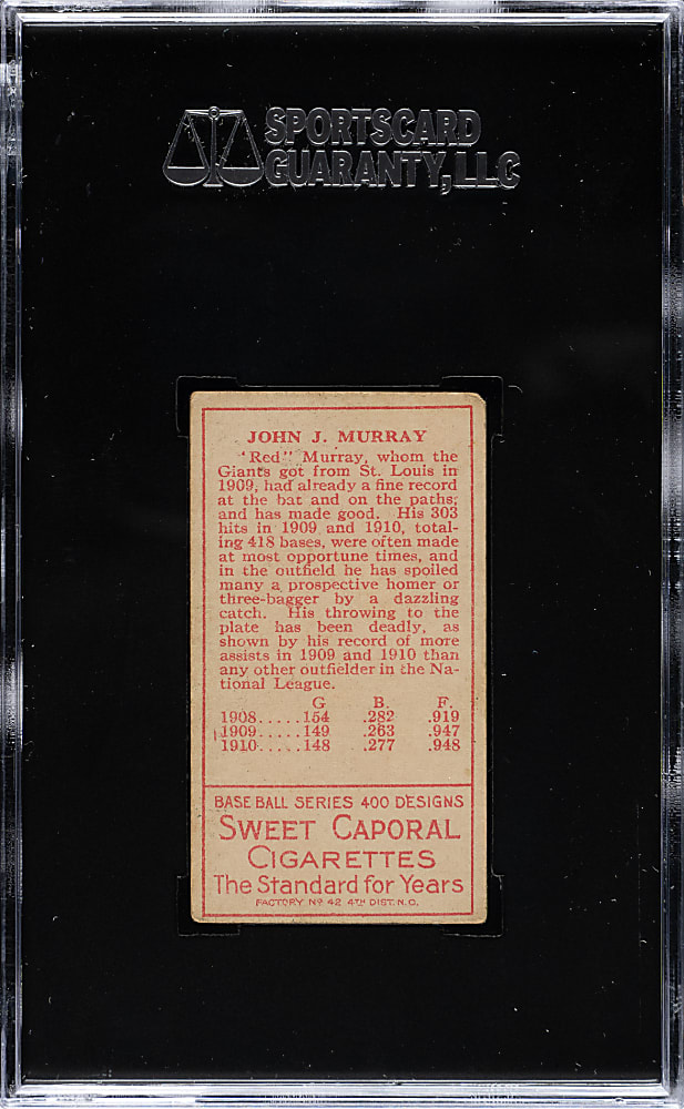 1911 T205 Gold Border Jack Murray SGC VG/EX 50