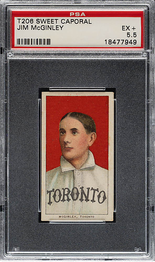 1909-1911 T206 White Border Jim McGinley PSA EX+ 5.5