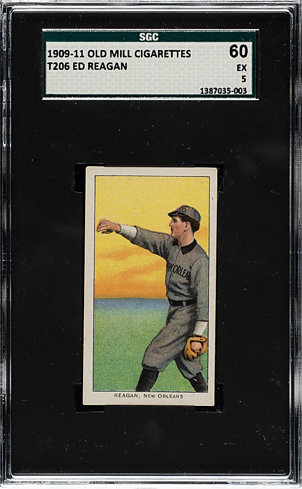 1909-1911 T206 White Border Ed Reagan Southern Leaguer SGC EX 60 - Old Mill Back