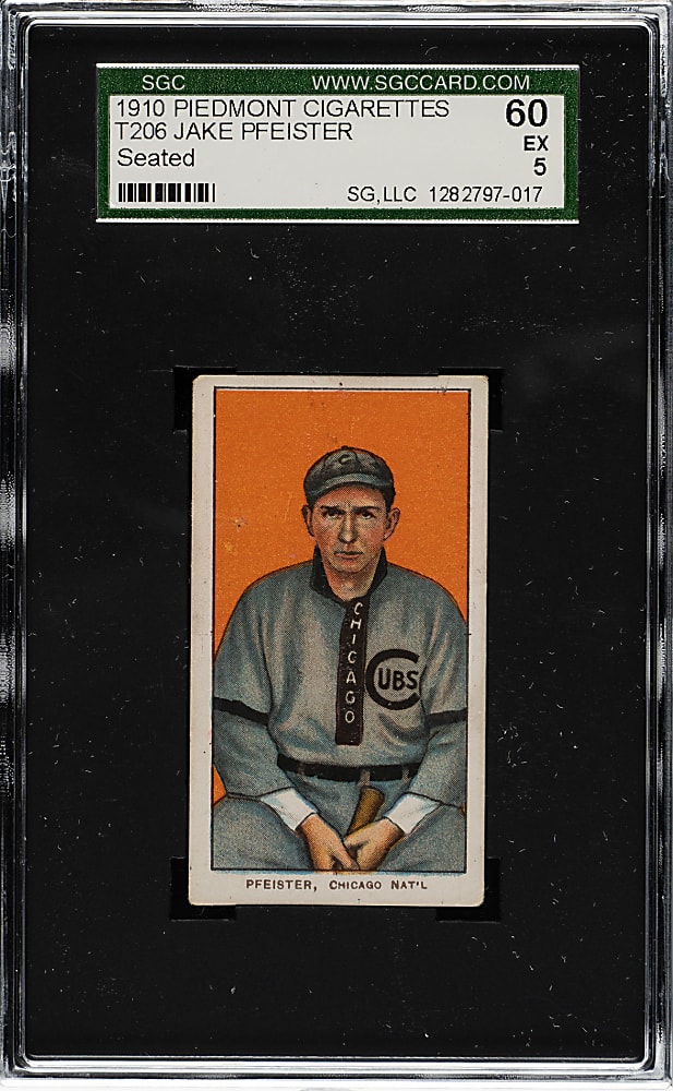 1909-1911 T206 White Border Jake Pfeister Seated SGC EX 60