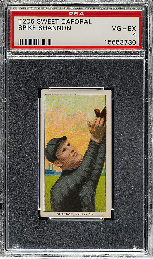 1909-1911 T206 White Border Spike Shannon PSA VG-EX 4