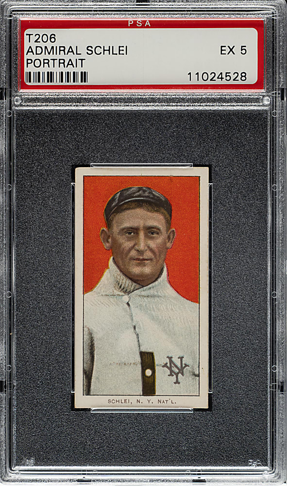 1909-1911 T206 White Border Admiral Schlei Portrait PSA EX 5