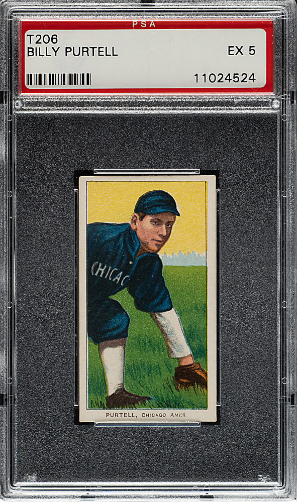 1909-1911 T206 White Border Billy Purtell PSA EX 5