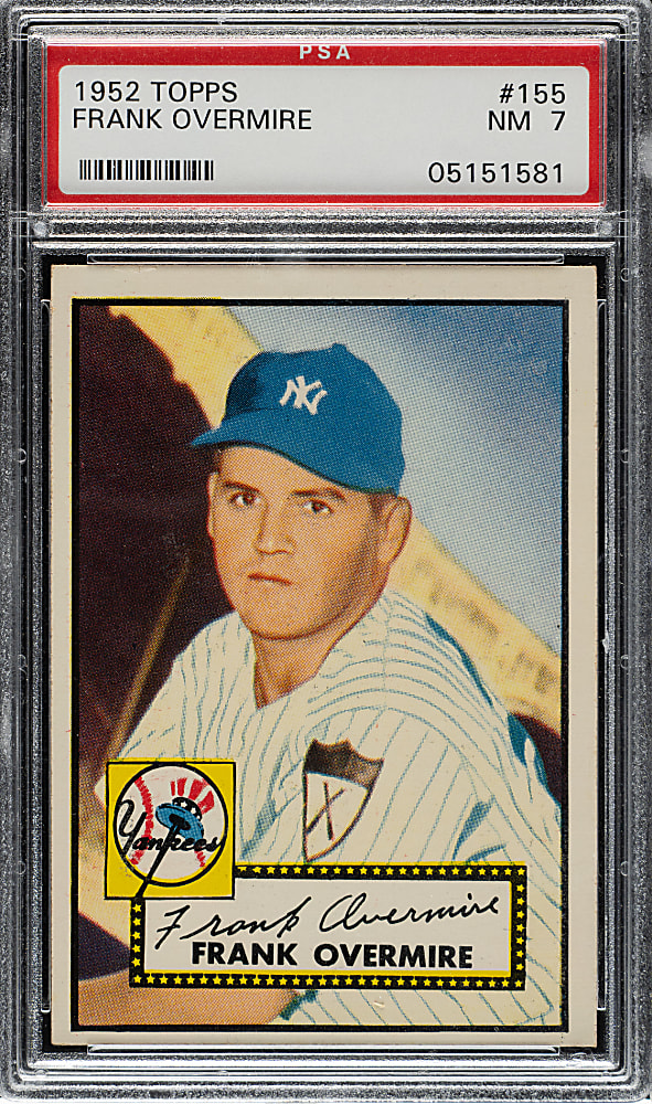 1952 Topps #155 Frank Overmire PSA NM 7