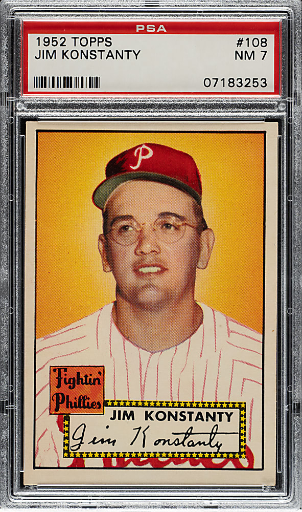 1952 Topps #108 Jim Konstanty PSA NM 7