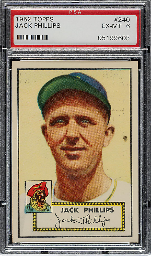 1952 Topps #240 Jack Phillips PSA EX-MT 6