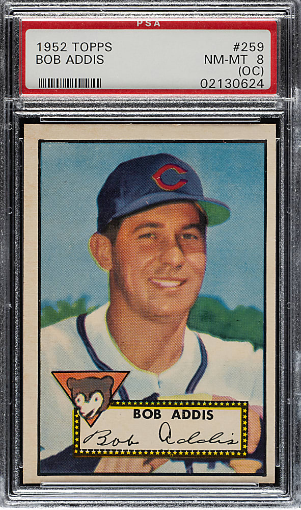 1952 Topps #259 Bob Addis PSA NM-MT 8 (OC)