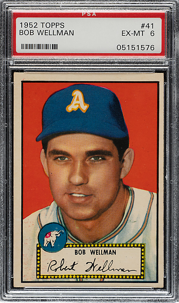 1952 Topps #41 Bob Wellman PSA EX-MT 6
