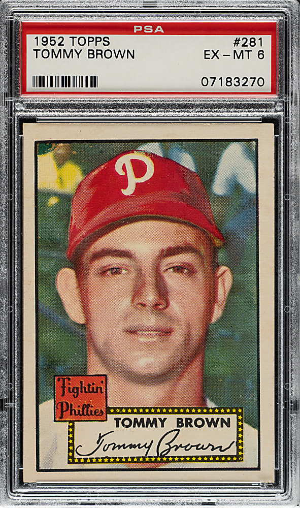 1952 Topps #281 Tommy Brown PSA EX-MT 6