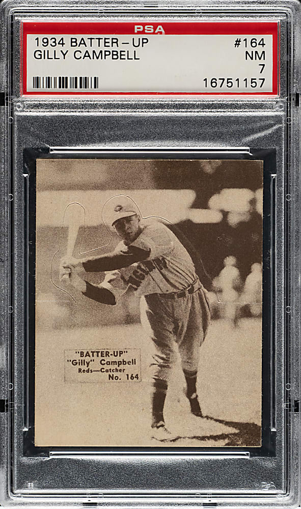 1934-1936 R318 Batter-Up #164 Gilly Campbell PSA NM 7
