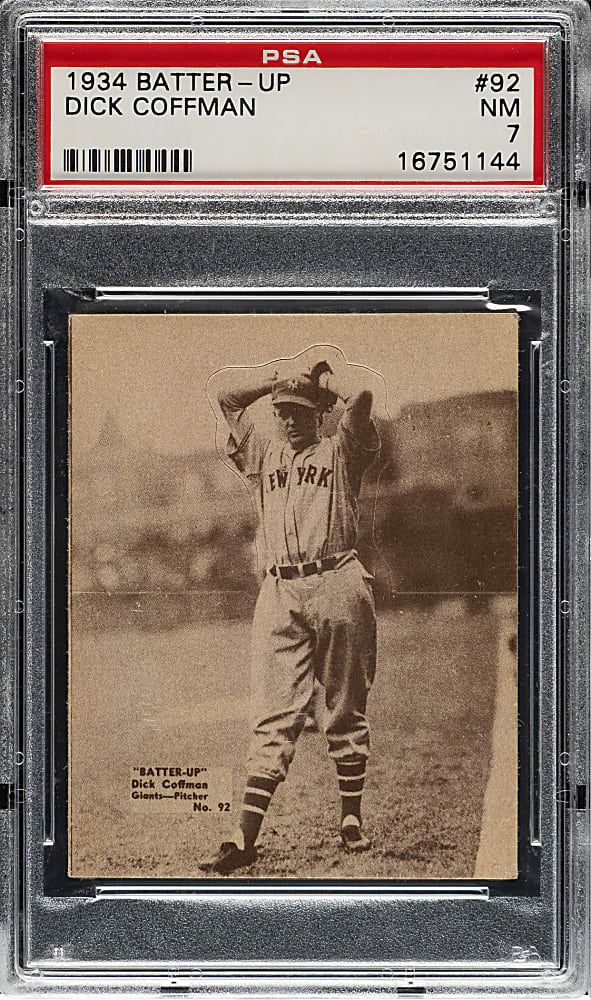 1934-1936 R318 Batter-Up #92 Dick Coffman PSA NM 7