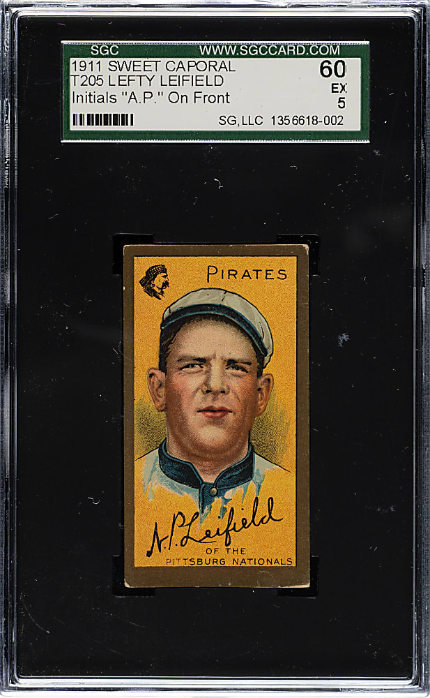 1911 T205 Gold Border Lefty Leifield (A. P. Leifield on Front) SGC EX 60