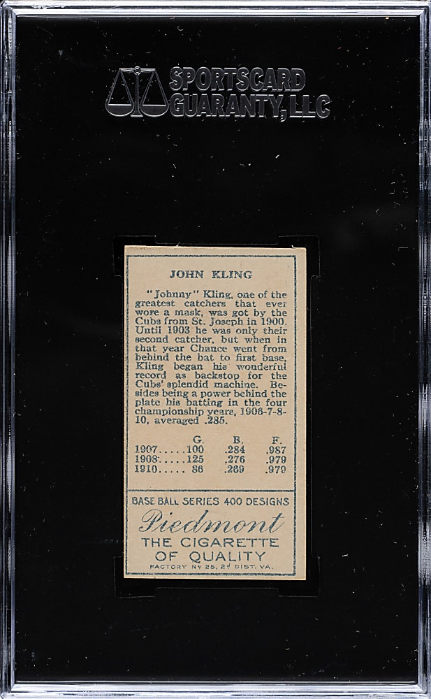 1911 T205 Gold Border John Kling SGC VG/EX 50