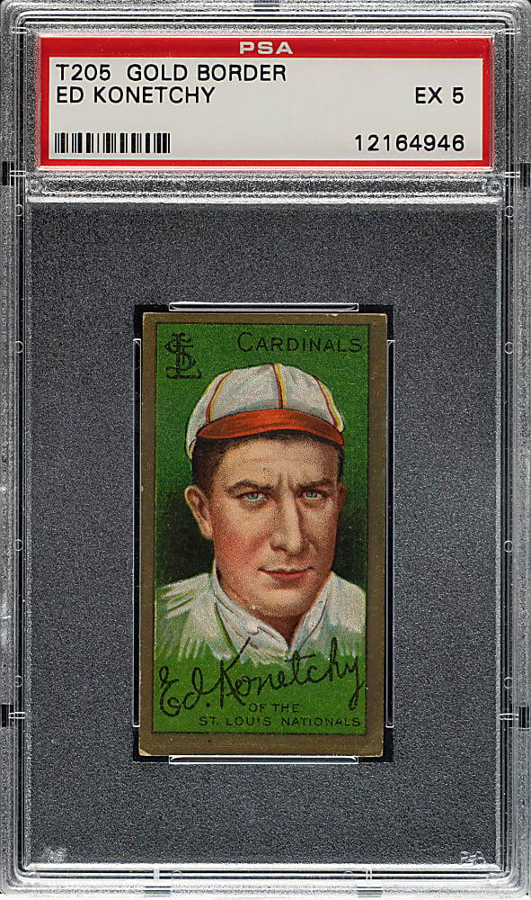 1911 T205 Gold Border Ed Konetchy PSA EX 5