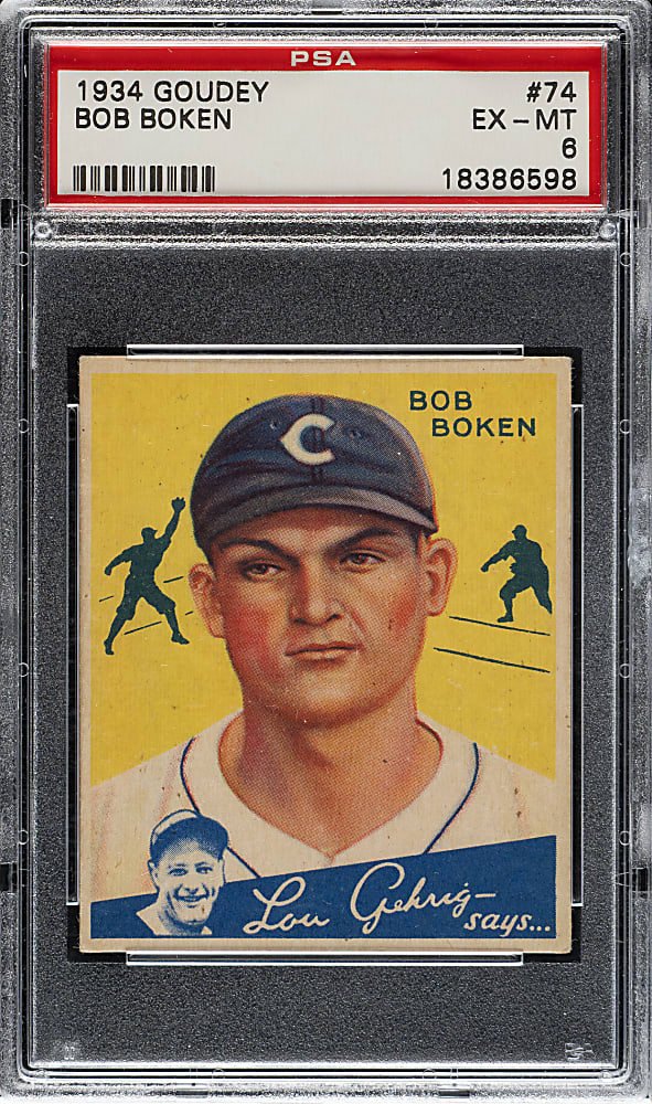 1934 R320 Goudey #74 Bob Boken PSA EX-MT 6