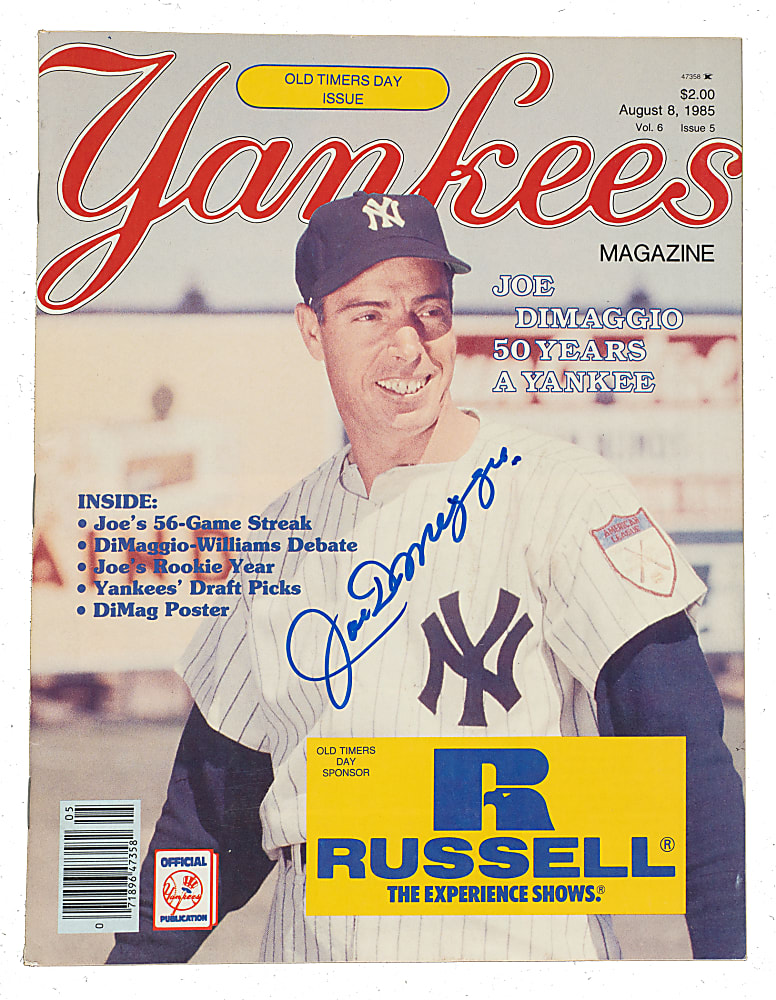 1985 Joe DiMaggio Signed "Yankees" Magazine - JSA