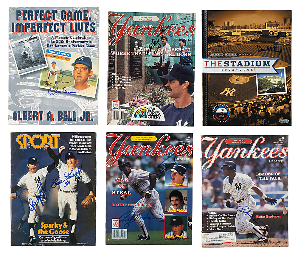 1957 to 2008 New York Yankees Hall of Famers and Stars Signed Magazine/Book Collection (26)