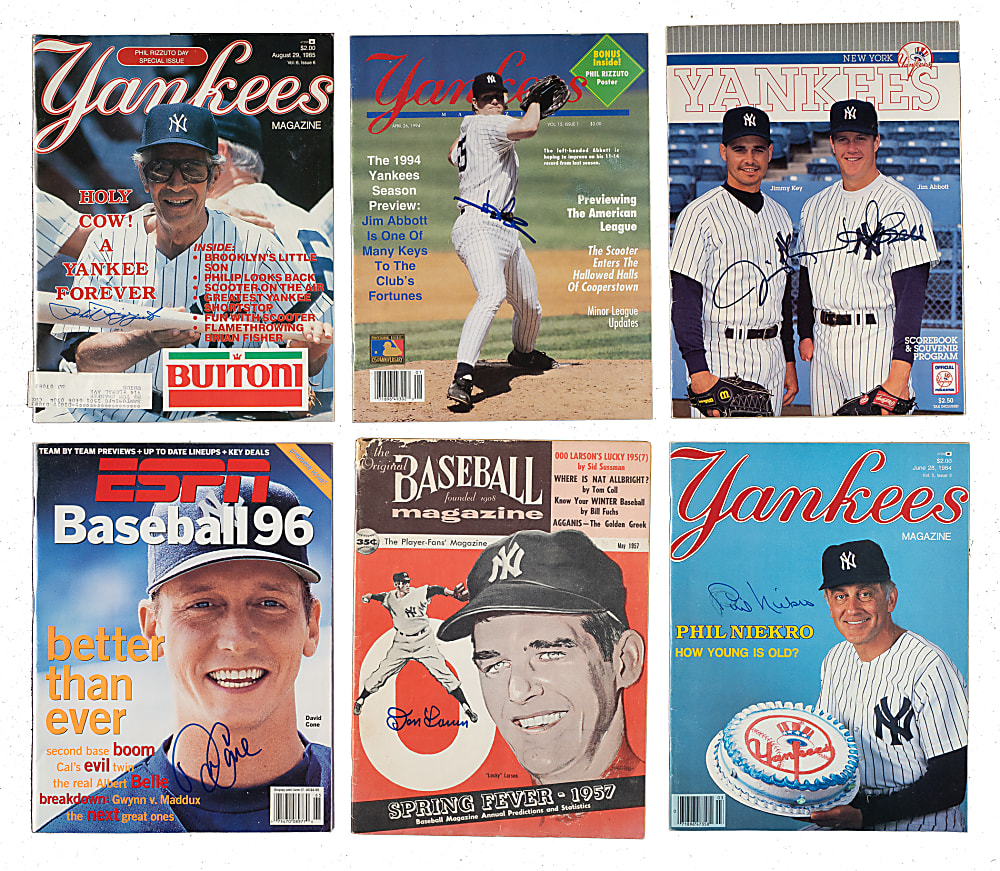 1957 to 2008 New York Yankees Hall of Famers and Stars Signed Magazine/Book Collection (26)