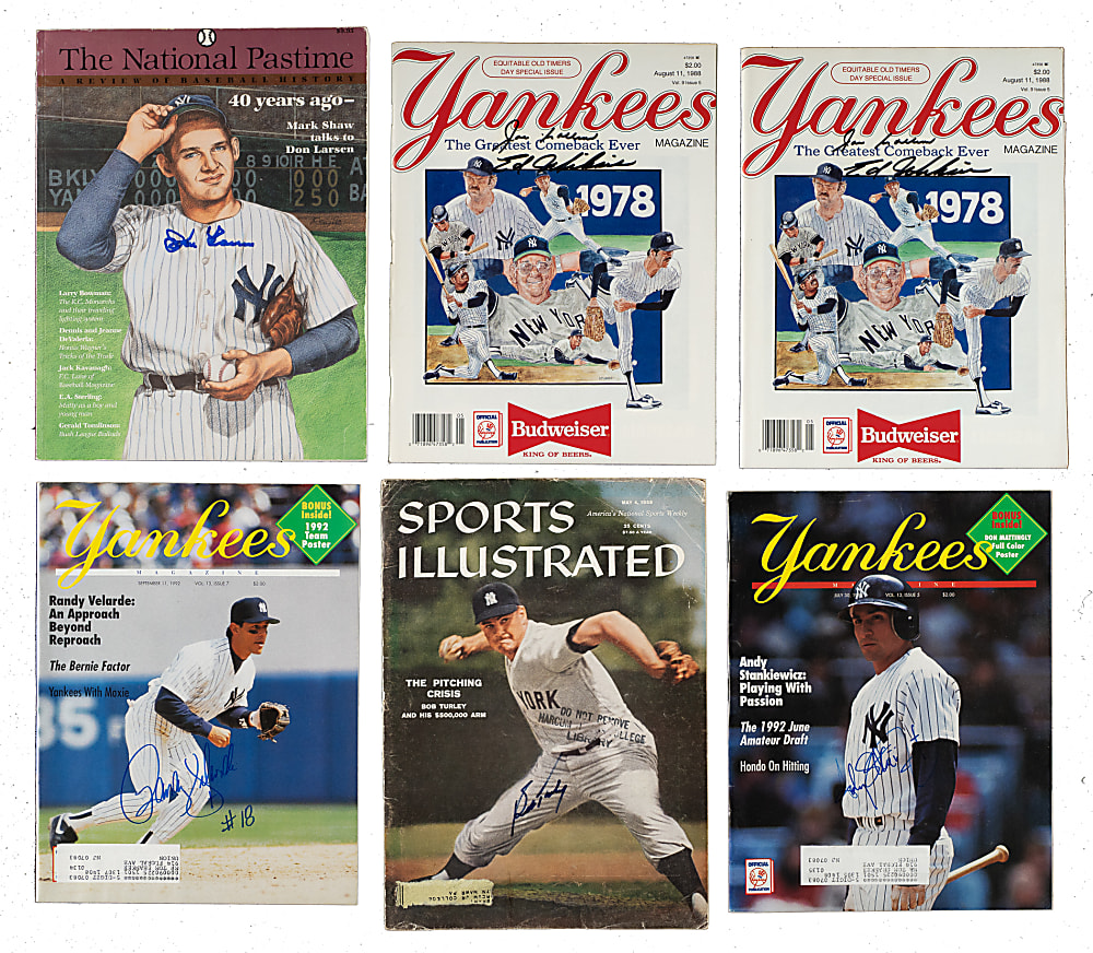 1957 to 2008 New York Yankees Hall of Famers and Stars Signed Magazine/Book Collection (26)