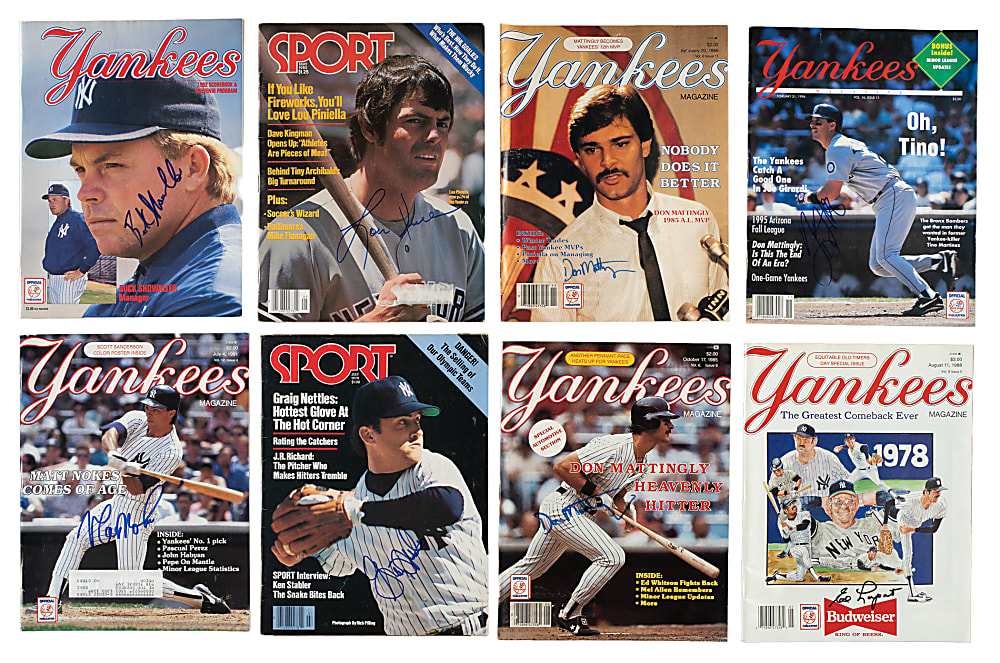 1957 to 2008 New York Yankees Hall of Famers and Stars Signed Magazine/Book Collection (26)