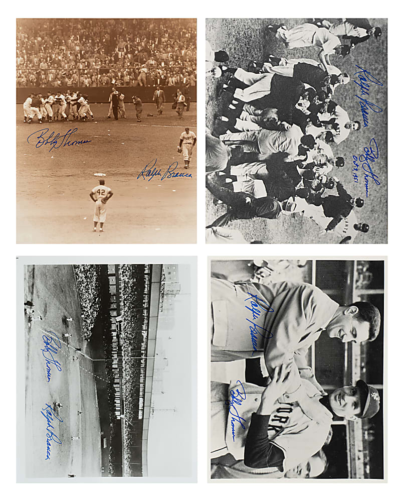 Ralph Branca and Bobby Thomson Dual-Signed Photograph Collection (15) - From the "Shot Heard 'Round the World" Game