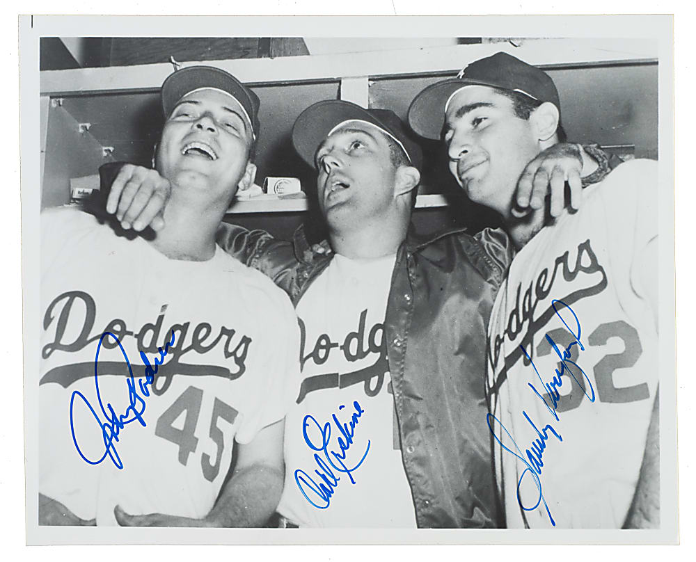 Brooklyn/Los Angeles Dodgers Pitching Staff Multi-Signed Photograph Including Sandy Koufax