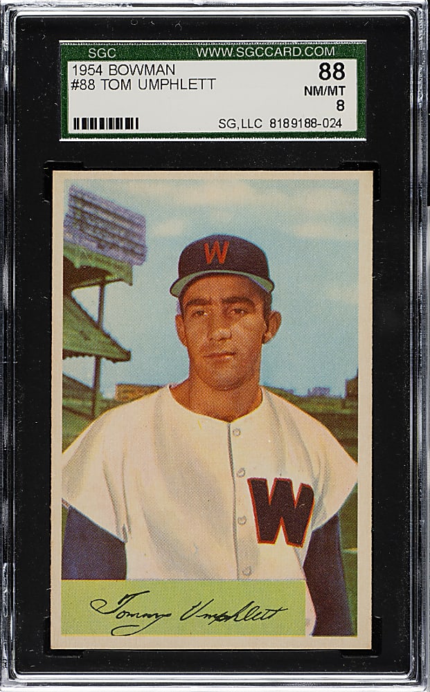 1954 Bowman #88 Tommy Umphlett SGC NM/MT 88