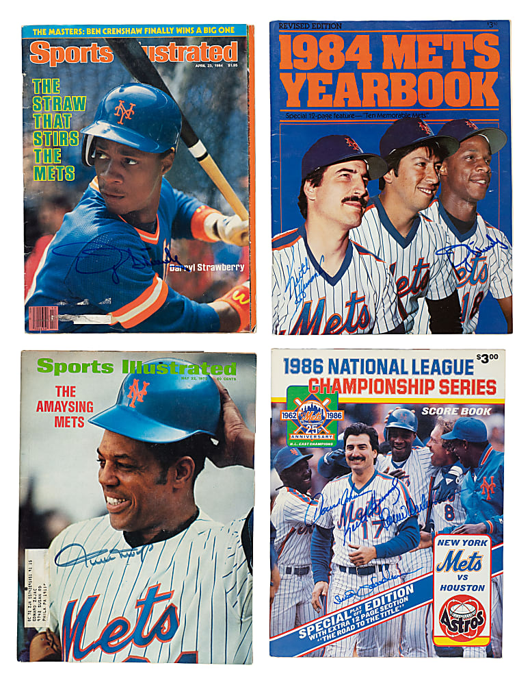 1970s and 1980s New York Mets Hall of Fame and Stars Signed Magazine/Yearbook Collection (10) Including Willie Mays