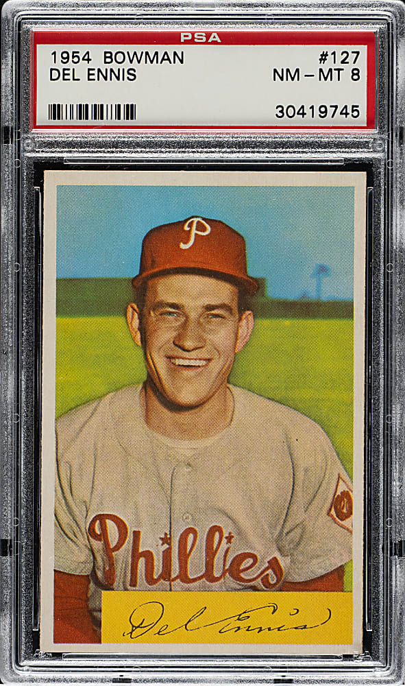 1954 Bowman #127 Del Ennis PSA NM-MT 8